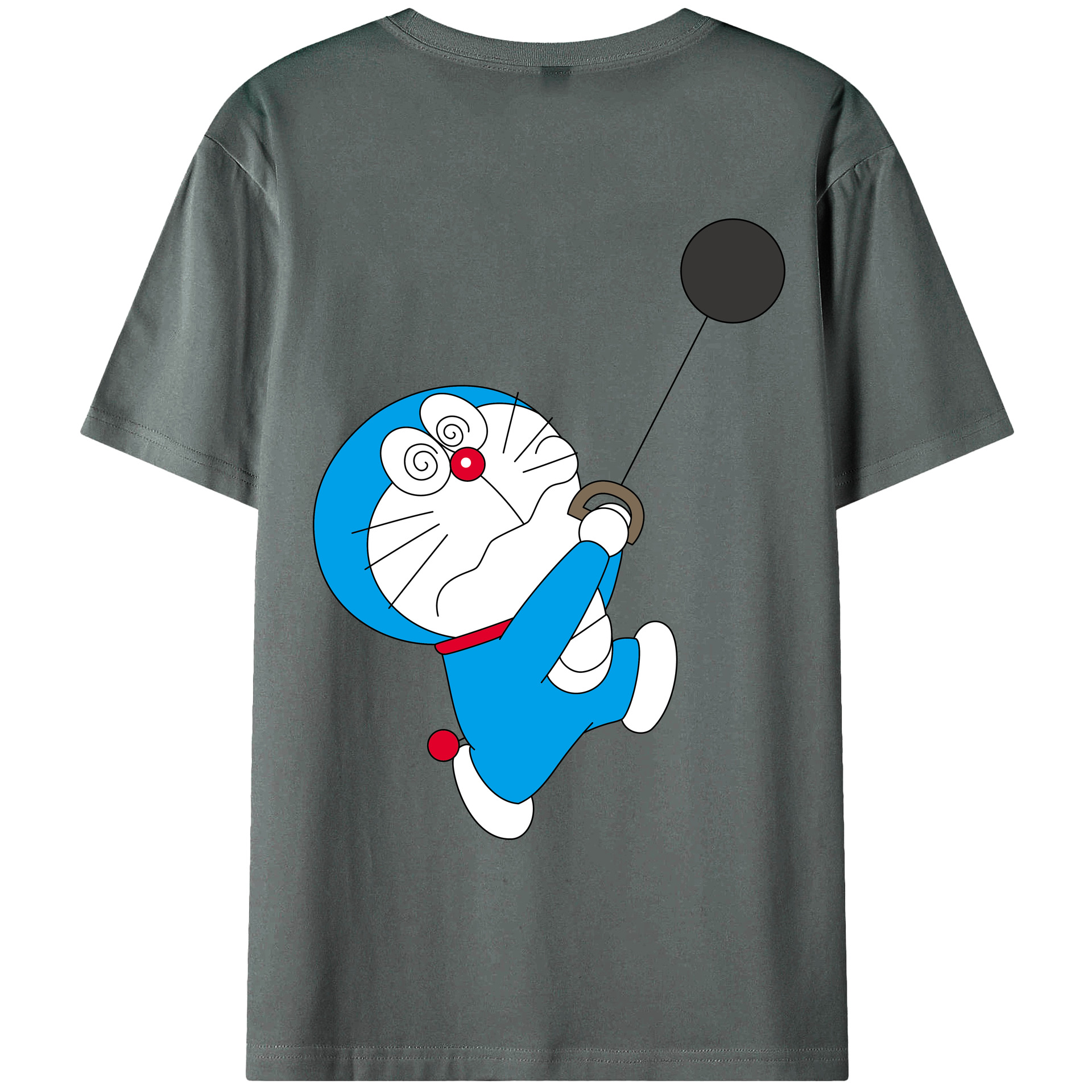 （画像用） ドラえもん Doraemon 綿100％ メンズ半袖Tシャツ（バックプリント） 通気性